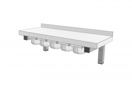 KPOZJK - Nástěnná police jednopatrová s kořenkami