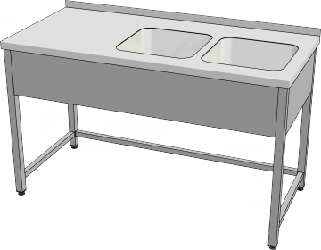 KSVK - Mycí stůl s lisovanými dřezy