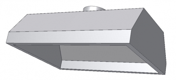 KDVZ 1B - Závěsná digestoř – bez filtrů