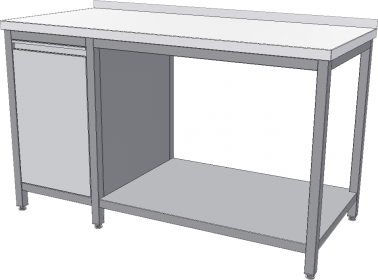 KSPOK - Pracovní stůl s policí a výklopným košem