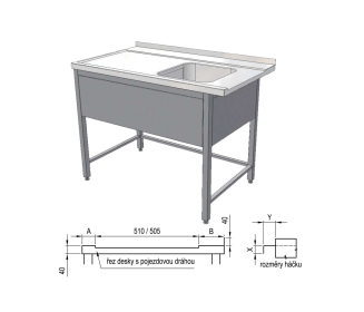KSMD  P / L - Vstupní stůl k myčce
